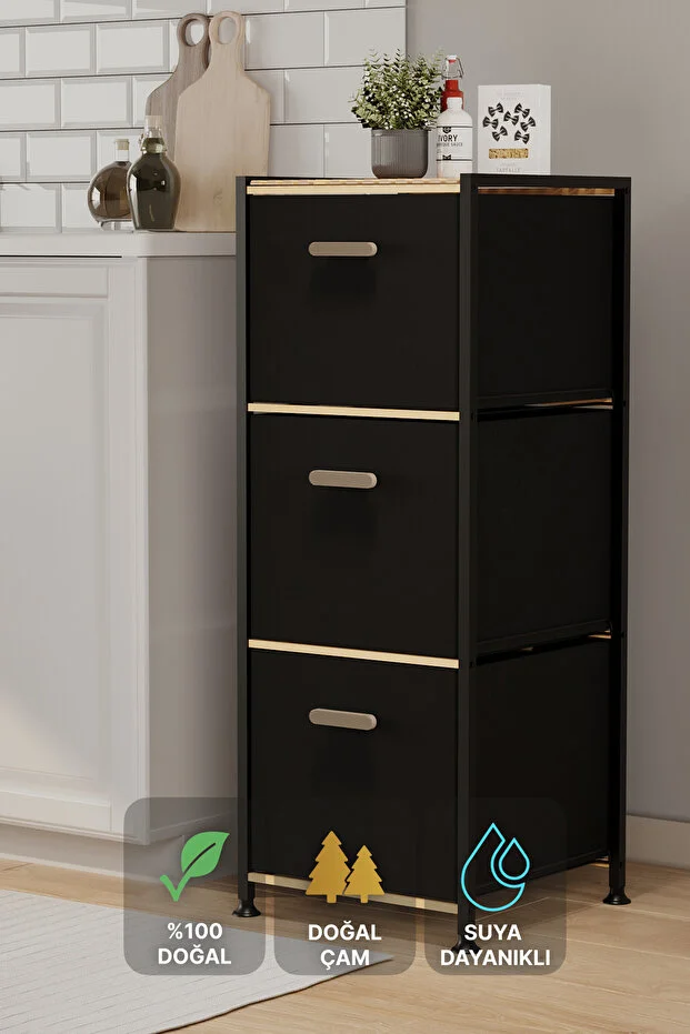 3 Katlı Çok Amaçlı 3 Çekmeceli Mutfak Organizeri Çekmeceli Düzenleyici Dolap